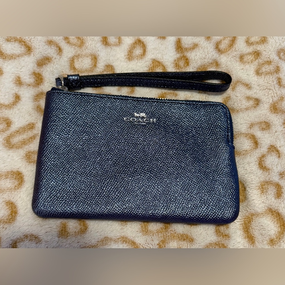 Coach Shimmering Black Wristlet